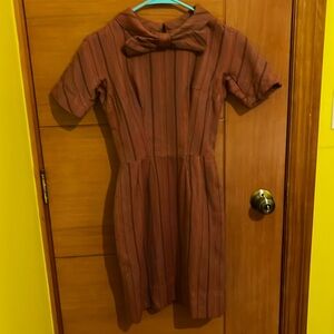 Vintage MAD MEN 50’s secretary wool orange dress